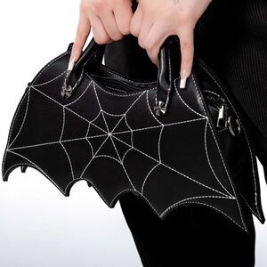 Spider 🕷️ Web 🕸️Bat wing Black Handbag